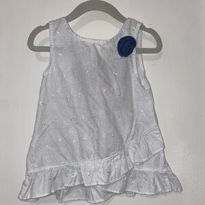 Penelope Mack White Top with Navy Accents